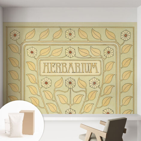 Carta Da Parati Con Design Moderno - Per Rinnovamento Rapido - Non-Woven - Per Interni Moderni Ornamento per piante 152x104 cm