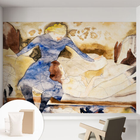 Carta Da Parati Con Design Moderno - Per Rinnovamento Rapido - Non-Woven - Per Interni Moderni Pace femminile 152x104 cm