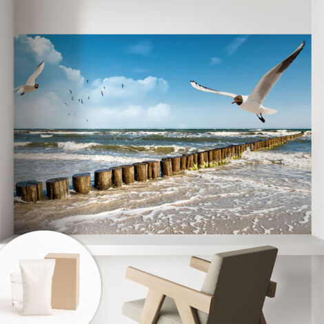 Carta Da Parati Con Design Moderno - Per Rinnovamento Rapido - Non-Woven - Per Interni Moderni Paesaggio costiero 104x70 cm