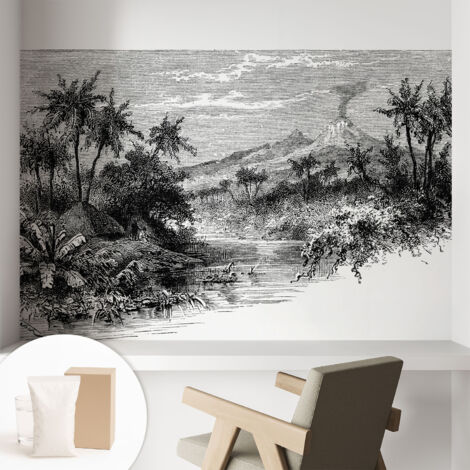 Carta Da Parati Con Design Moderno - Per Rinnovamento Rapido - Non-Woven - Per Interni Moderni panorama esotico 104x70 cm
