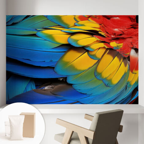 Carta Da Parati Con Design Moderno - Per Rinnovamento Rapido - Non-Woven - Per Interni Moderni Piume arcobaleno 104x70 cm