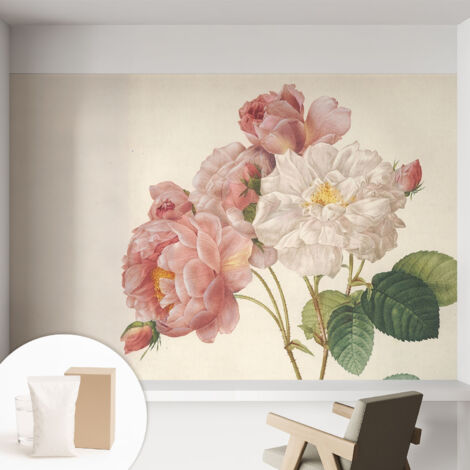 Carta Da Parati Con Design Moderno - Per Rinnovamento Rapido - Non-Woven - Per Interni Moderni Rose romantiche 152x104 cm