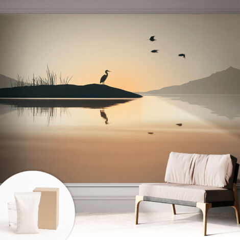 Carta Da Parati Con Design Moderno - Per Rinnovamento Rapido - Non-Woven - Per Interni Moderni Silenzio mattutino 312x219 cm