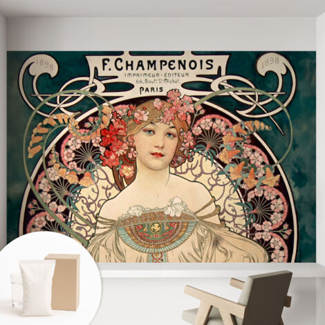 Carta Da Parati Con Design Moderno - Per Rinnovamento Rapido - Non-Woven - Per Interni Moderni Simmetria floreale 152x104 cm