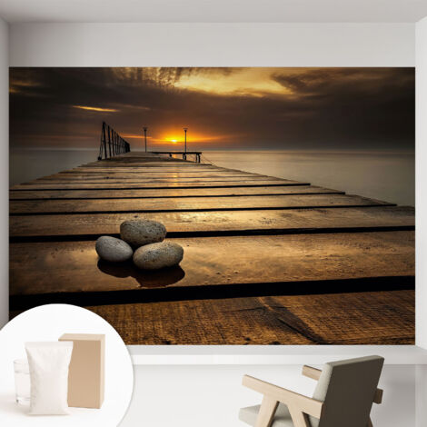 Carta Da Parati Con Design Moderno - Per Rinnovamento Rapido - Non-Woven - Per Interni Moderni Tramonto 152x104 cm
