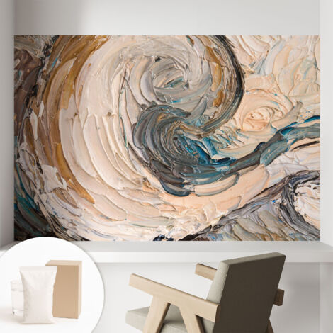 Carta Da Parati Con Design Moderno - Per Rinnovamento Rapido - Non-Woven - Per Interni Moderni Vortici colorati 104x70 cm