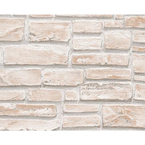 Carta da parati Effeline effetto mattone 3d beige