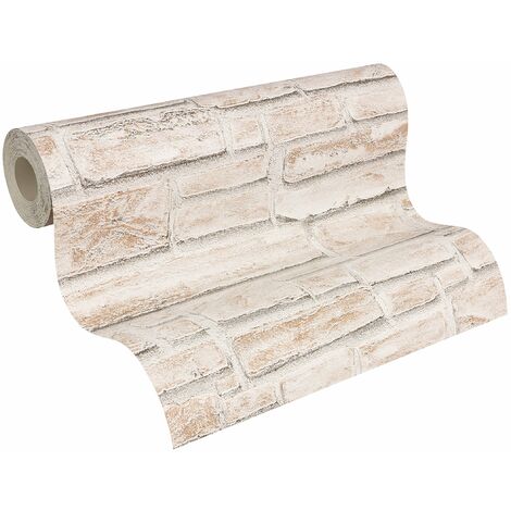 CARTA DA PARATI FRASCA EFFETTO MATTONE 3D BEIGE