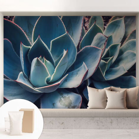 Carta Da Parati Facile Da Installare - Vlies Per Arredamento Interno - Per Pareti - Stile Moderno - Con Colla Gratuita Aloe verde 208x146 cm