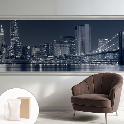 Carta Da Parati Facile Da Installare - Vlies Per Arredamento Interno - Per Pareti - Stile Moderno - Con Colla Gratuita città notturna 250x104 cm