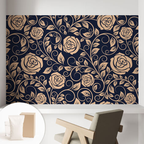 Carta Da Parati Facile Da Installare - Vlies Per Arredamento Interno - Per Pareti - Stile Moderno - Con Colla Gratuita Fiori romantici 104x70 cm