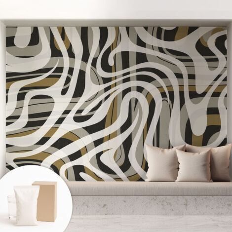 Carta Da Parati Facile Da Installare - Vlies Per Arredamento Interno - Per Pareti - Stile Moderno - Con Colla Gratuita Linee astratte 208x146 cm