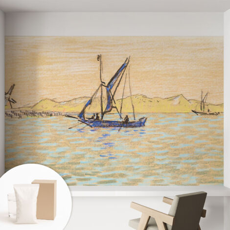 Carta Da Parati Facile Da Installare - Vlies Per Arredamento Interno - Per Pareti - Stile Moderno - Con Colla Gratuita Mare di pace 152x104 cm