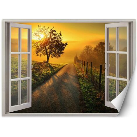 Carta Da Parati, Finestra - Tramonto sulla strada - 280x200