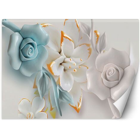 Carta Da Parati, Fiori astratti 3d - 300x210