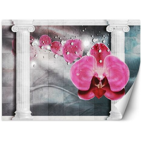 Carta Da Parati, Fiori Orchidea 3D Colonne - 350x245