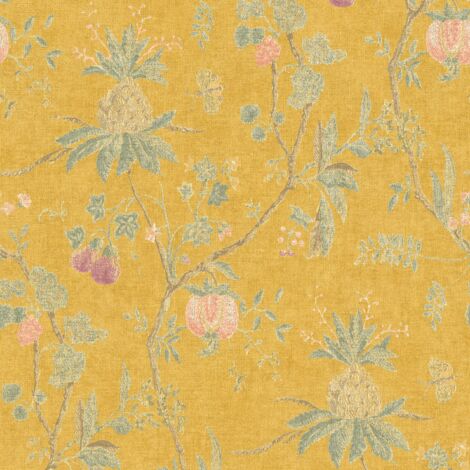 Profhome 367194-GU Carta da parati floreale leggermente strutturata opaco 5,33 m2