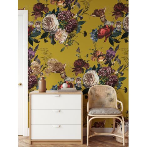 Carta da Parati Floreale Rinascimento in Fogli di Carta, 250x200cm