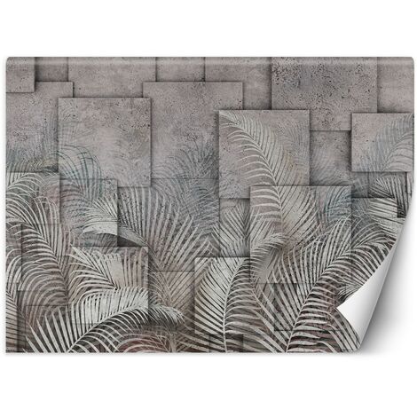 Carta Da Parati, Foglie di palma 3d Grigio - 150x105