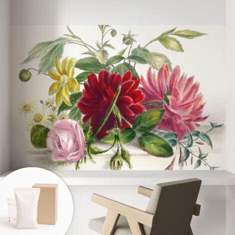 Carta Da Parati - Fotomurale In Vlies - per Decorazione pareti - Per La Cucina Camera Da Letto Per La Soggiorno Bouquet di fiori 104x70 cm