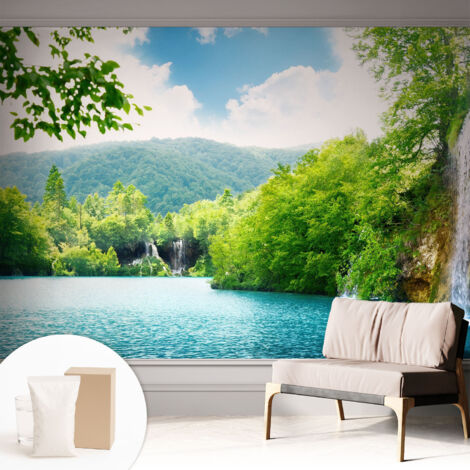 Carta Da Parati - Fotomurale In Vlies - per Decorazione pareti - Per La Cucina Camera Da Letto Per La Soggiorno Cascata naturale 312x219 cm