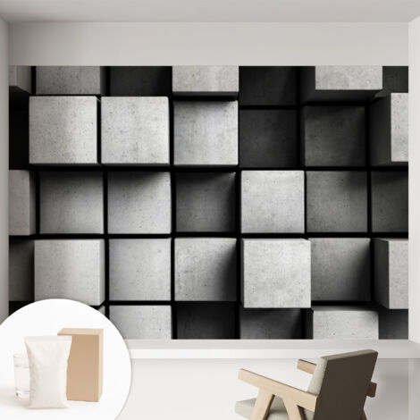 Carta Da Parati - Fotomurale In Vlies - per Decorazione pareti - Per La Cucina Camera Da Letto Per La Soggiorno cubi geometrici 152x104 cm