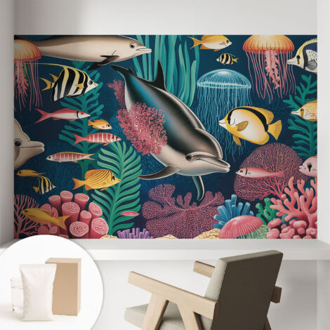 Carta Da Parati - Fotomurale In Vlies - per Decorazione pareti - Per La Cucina Camera Da Letto Per La Soggiorno Fauna sottomarina 104x70 cm