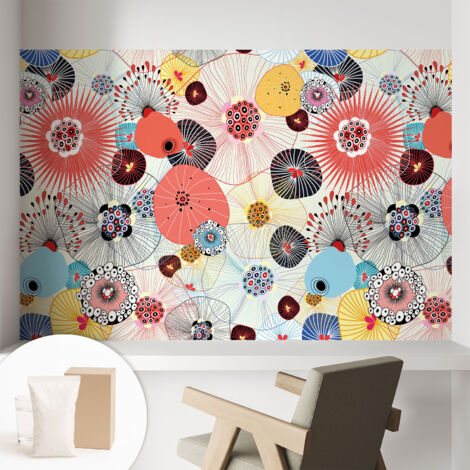 Carta Da Parati - Fotomurale In Vlies - per Decorazione pareti - Per La Cucina Camera Da Letto Per La Soggiorno Fiori colorati 104x70 cm