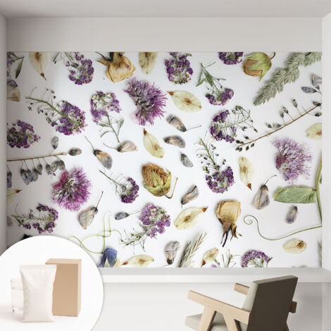Carta Da Parati - Fotomurale In Vlies - per Decorazione pareti - Per La Cucina Camera Da Letto Per La Soggiorno fiori secchi 152x104 cm