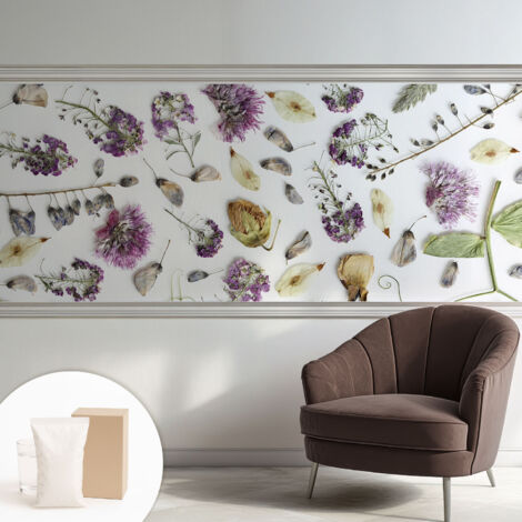 Carta Da Parati - Fotomurale In Vlies - per Decorazione pareti - Per La Cucina Camera Da Letto Per La Soggiorno fiori secchi 250x104 cm