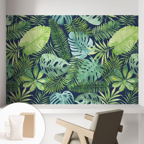 Carta Da Parati - Fotomurale In Vlies - per Decorazione pareti - Per La Cucina Camera Da Letto Per La Soggiorno Foglie tropicali 104x70 cm