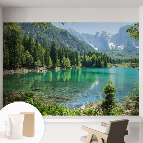 Carta Da Parati - Fotomurale In Vlies - per Decorazione pareti - Per La Cucina Camera Da Letto Per La Soggiorno Lago verde 152x104 cm