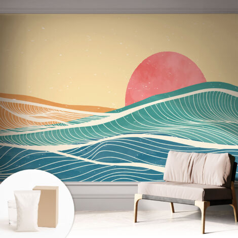 Carta Da Parati - Fotomurale In Vlies - per Decorazione pareti - Per La Cucina Camera Da Letto Per La Soggiorno Onde del mare 312x219 cm
