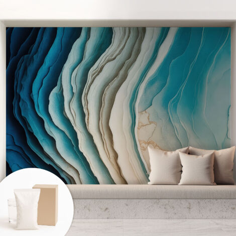 Carta Da Parati - Fotomurale In Vlies - per Decorazione pareti - Per La Cucina Camera Da Letto Per La Soggiorno Onde di armonia 208x146 cm