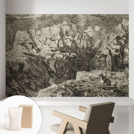 Carta Da Parati - Fotomurale In Vlies - per Decorazione pareti - Per La Cucina Camera Da Letto Per La Soggiorno Paesaggio montano 104x70 cm