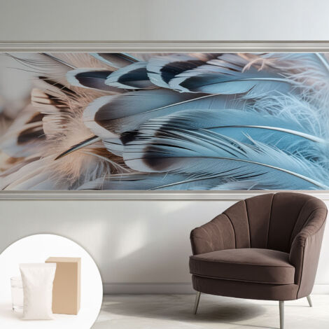 Carta Da Parati - Fotomurale In Vlies - per Decorazione pareti - Per La Cucina Camera Da Letto Per La Soggiorno Piume blu 250x104 cm