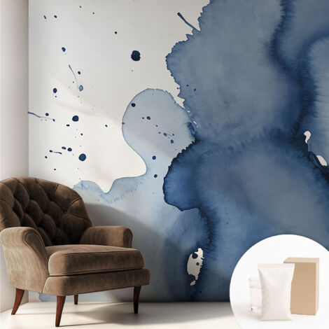 Carta Da Parati - Fotomurale In Vlies - per Decorazione pareti - Per La Cucina Camera Da Letto Per La Soggiorno Schizzi blu navy 250x250 cm