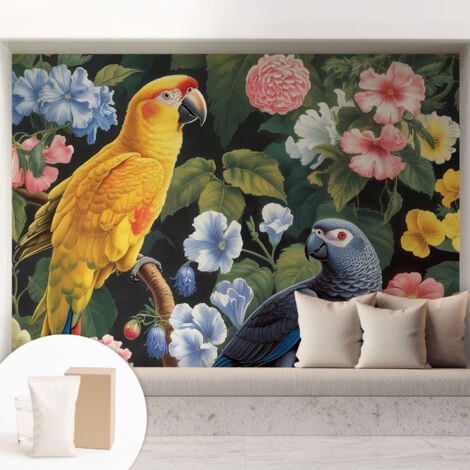 Carta Da Parati - Fotomurale In Vlies - per Decorazione pareti - Per La Cucina Camera Da Letto Per La Soggiorno Uccelli esotici 208x146 cm