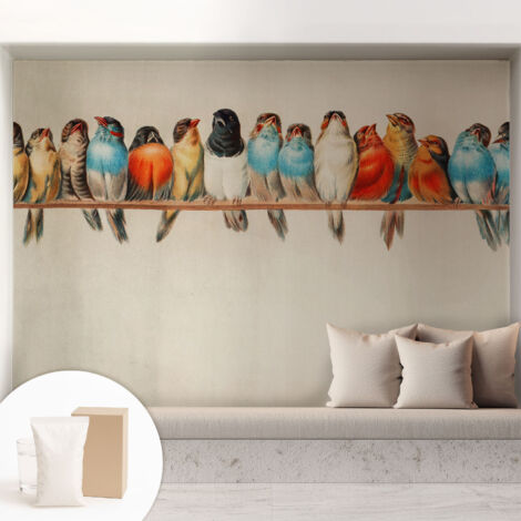 Carta Da Parati - Fotomurale In Vlies - per Decorazione pareti - Per La Cucina Camera Da Letto Per La Soggiorno Uccelli su un ramo 208x146 cm