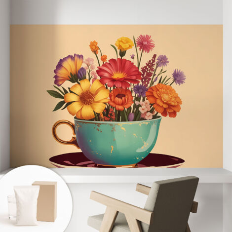 Carta Da Parati - Fotomurale In Vlies - per Decorazione pareti - Per La Cucina Camera Da Letto Per La Soggiorno Un bouquet colorato 104x70 cm