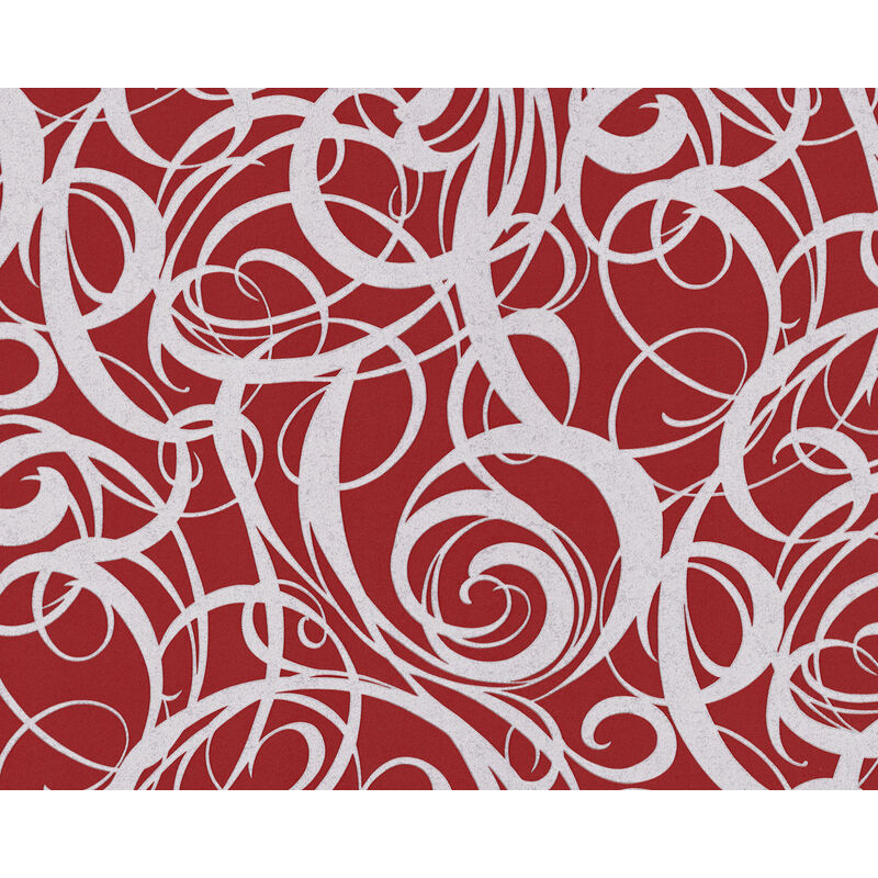 Carta da parati grafica Edem 81136BR25 Carta da parati tnt goffrata a caldo con pattern astratto ed accenti metallici rosso rosso-porpora argento