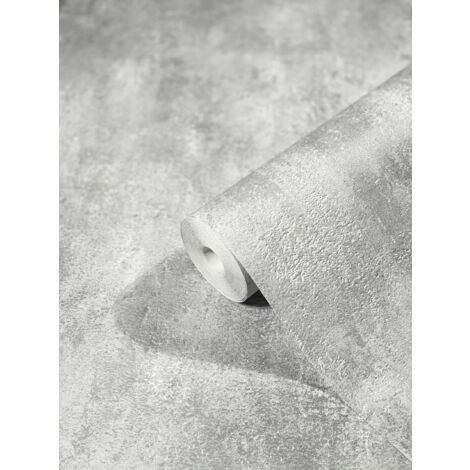 Carta da parati grigio chiaro effetto cemento HAILEY per soggiorno, camera da letto o cucina made in Germany 10,05m x 0,53m Carta da parati in tessuto non tessuto premium 82246