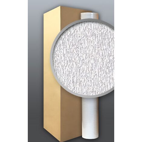 Carta da parati in TNT EDEM 80362BR70-4 a rilievo con effetto stucco bianco verniciabile 1 scatola 4 rot. 106 mq