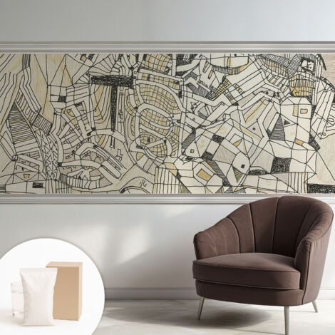Carta Da Parati In Vlies Decorativa Per Pareti - Con Motivi Moderni - Con Colori Intensi - Per Ufficio Astrazione geometrica 250x104 cm