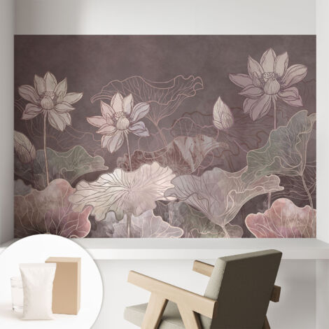 Carta Da Parati In Vlies Decorativa Per Pareti - Con Motivi Moderni - Con Colori Intensi - Per Ufficio Botanica pacifica 104x70 cm