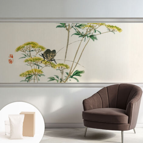 Carta Da Parati In Vlies Decorativa Per Pareti - Con Motivi Moderni - Con Colori Intensi - Per Ufficio Fiori natura 250x104 cm
