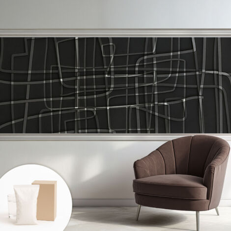 Carta Da Parati In Vlies Decorativa Per Pareti - Con Motivi Moderni - Con Colori Intensi - Per Ufficio Linee astratte 250x104 cm