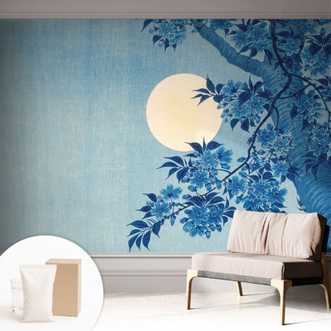 Carta Da Parati In Vlies Decorativa Per Pareti - Con Motivi Moderni - Con Colori Intensi - Per Ufficio Luna dei Fiori 312x219 cm