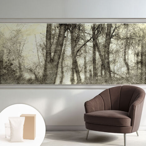 Carta Da Parati In Vlies Decorativa Per Pareti - Con Motivi Moderni - Con Colori Intensi - Per Ufficio Malinconia della foresta 250x104 cm