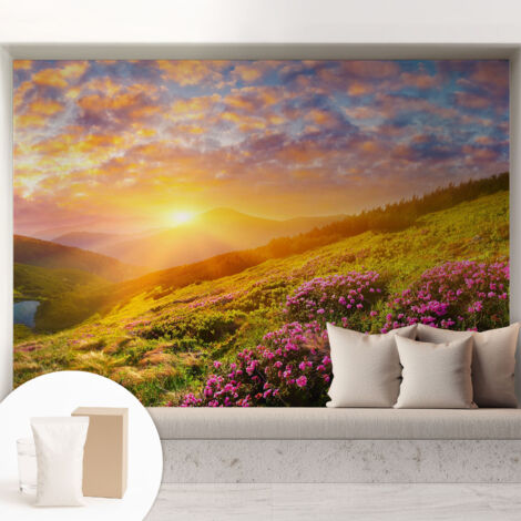Carta Da Parati In Vlies Decorativa Per Pareti - Con Motivi Moderni - Con Colori Intensi - Per Ufficio Montagna occidentale 208x146 cm